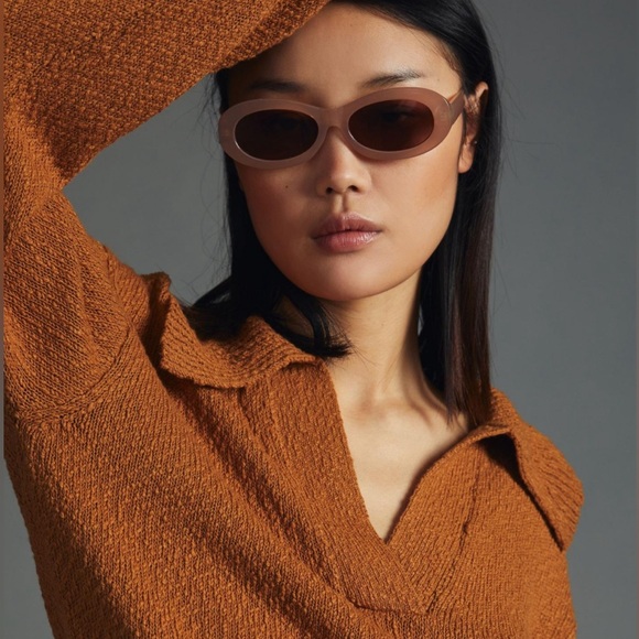 Anthropologie Maeve V-Neck Polo Honey Pullover Sweater Size Large New With Tags - Picture 3 of 13